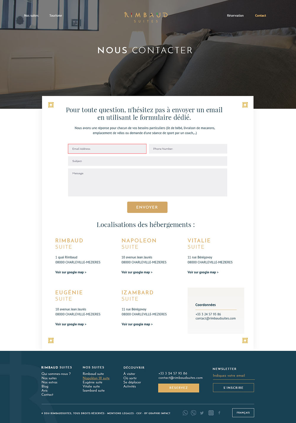 Webdesign site web Rimbaud Suites